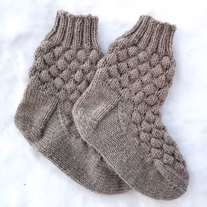 Boblesokker voksen - strikkeoppskrift