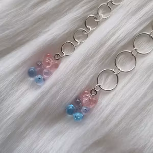 Strikkefisk Gummibjørn Blå og Rosa Transparent | 5.5mm og 9mm | 4-12 ringer