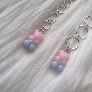 Strikkefisk Gummibjørn Blå og Rosa | 5.5mm og 9mm | 4-12 ringer