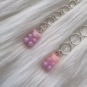 Strikkefisk Gummibjørn Rosa og Lilla | 5.5mm og 9mm | 4-12 ringer