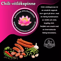 Chili-vitlökspinne - 3 pack  (Vegansk ölkorv)