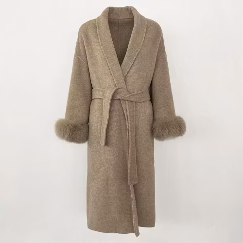 LEA COAT LONG KHAKI