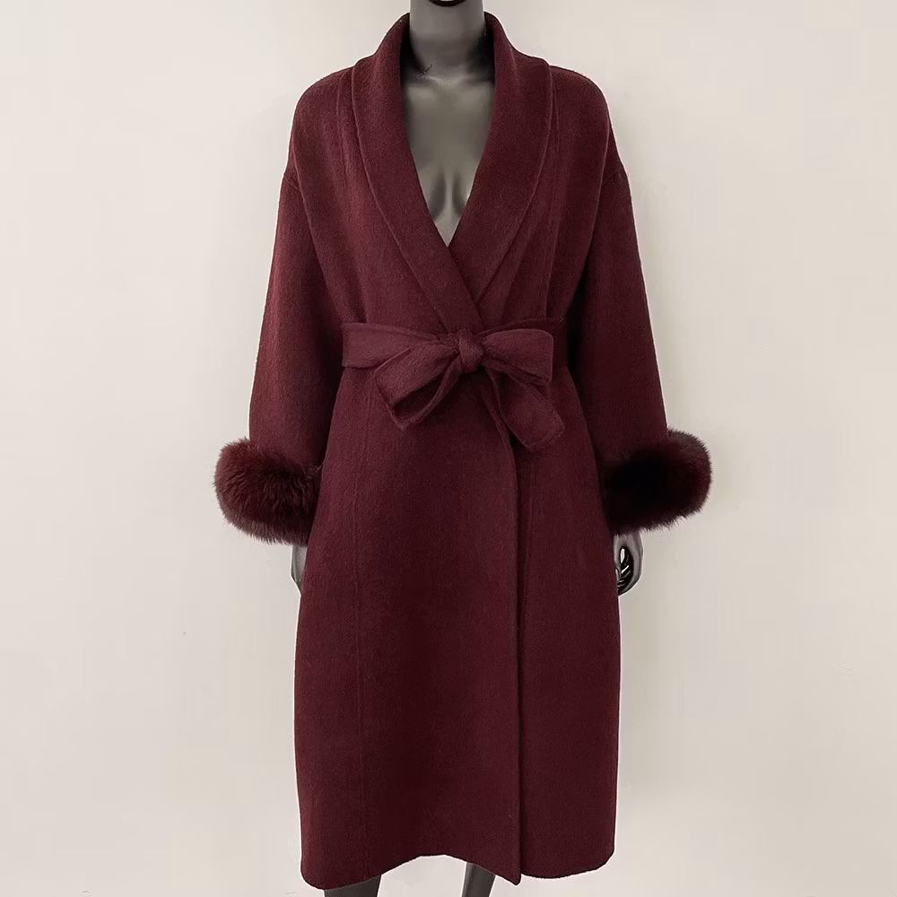 LEA COAT LONG RED