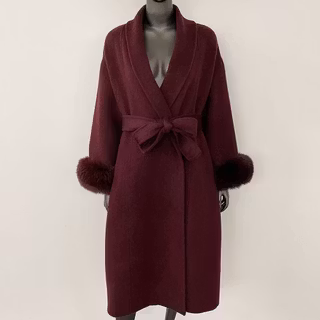 LEA COAT LONG RED