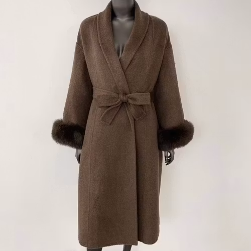 LEA COAT LONG BROWN