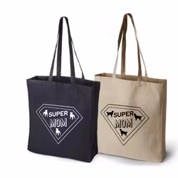 Super mom - valfri hundsiluett - tygkasse