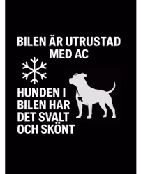 Bildekal - AC-utrustad bil - staffordshire bullterrier
