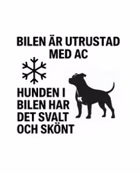 Bildekal - AC-utrustad bil - staffordshire bullterrier