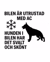 Bildekal - AC-utrustad bil - Tysk schäferhund