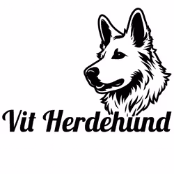 Bildekal - Vit herdehund