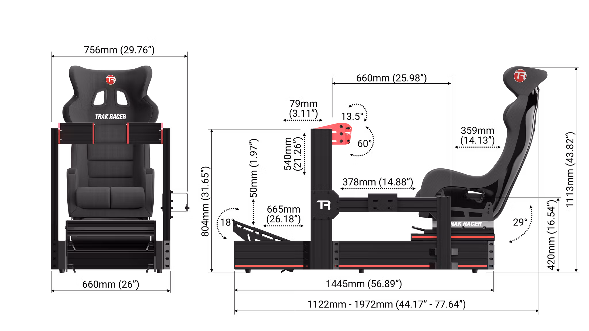 TR160 MK5 Racing Cockpit med TR One Simucube fäste Hybrid Kit