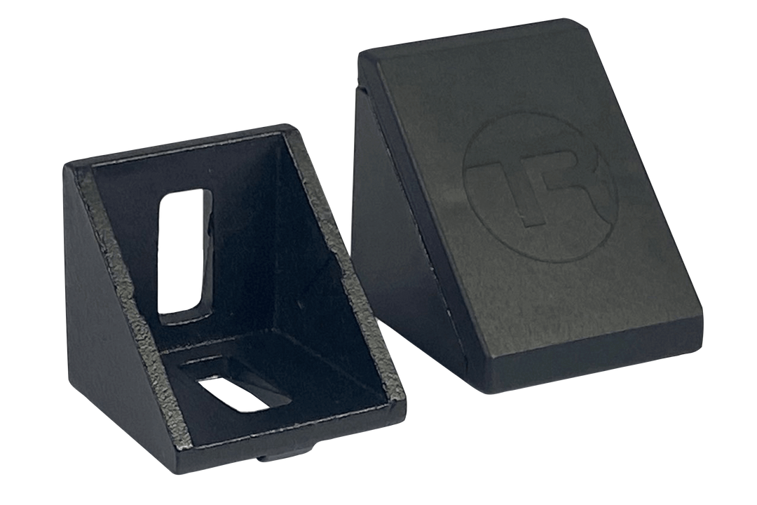 Trak Racer 40mm 8mm Slot Black Aluminium Corner Brackets