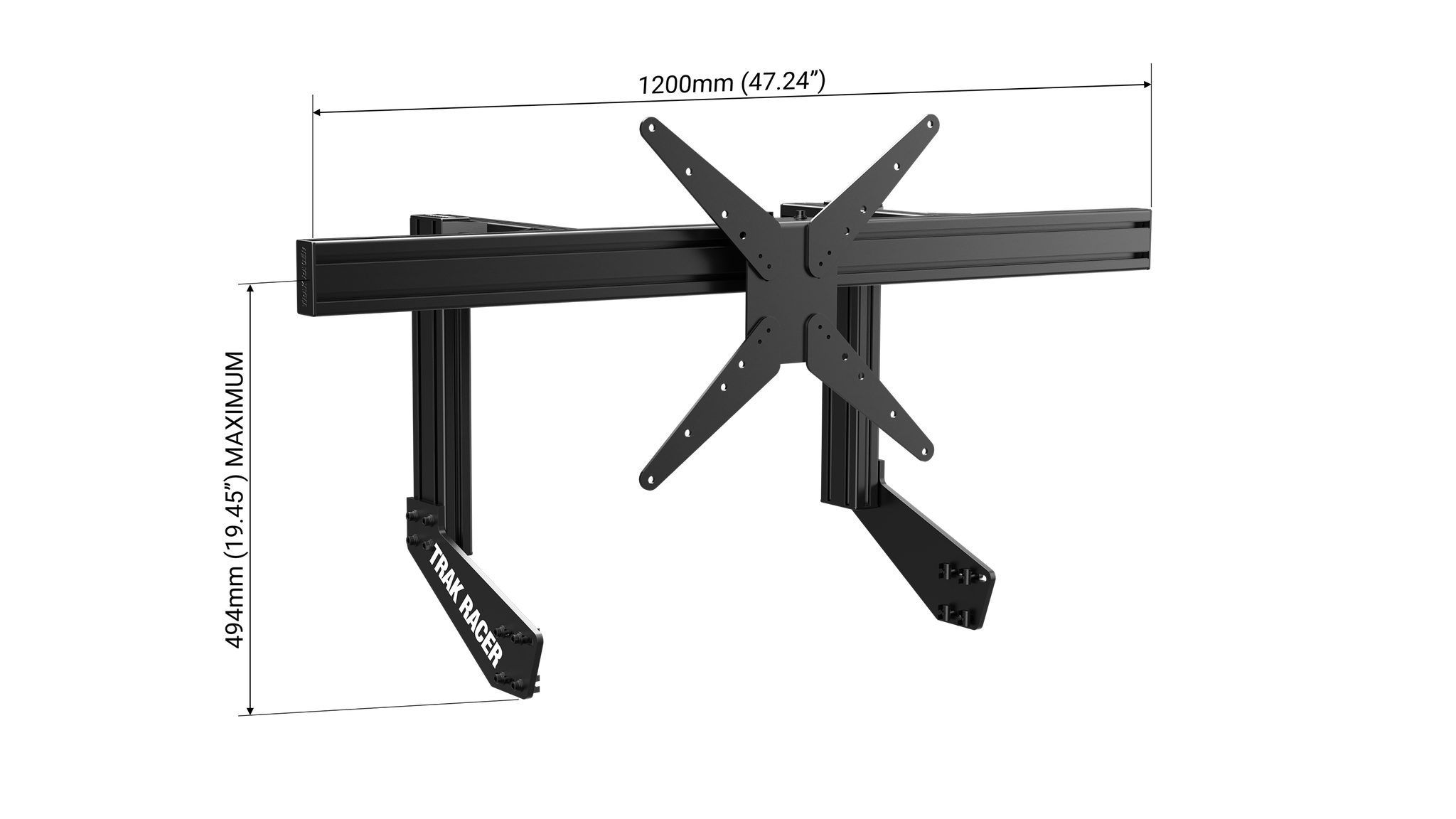 Trak Racer Cockpit Integrerat Single Monitor Stand med VESA Mount 1200mm Profile