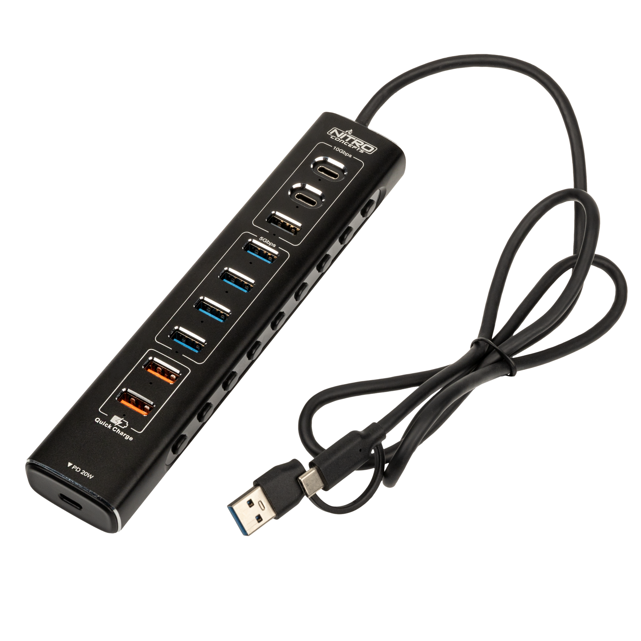 Nitro Concepts UH1 10-Port HYBRID USB HUB