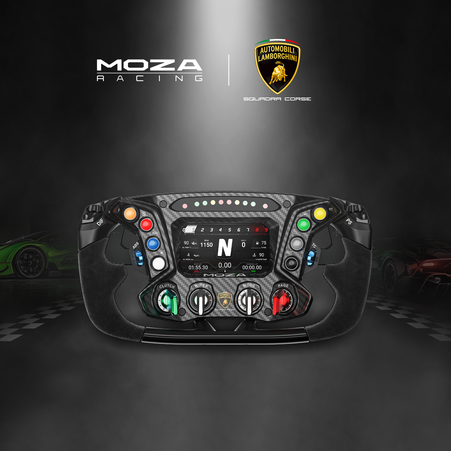 MOZA ESSENZA SCV12 Lamborghini Steering Wheel