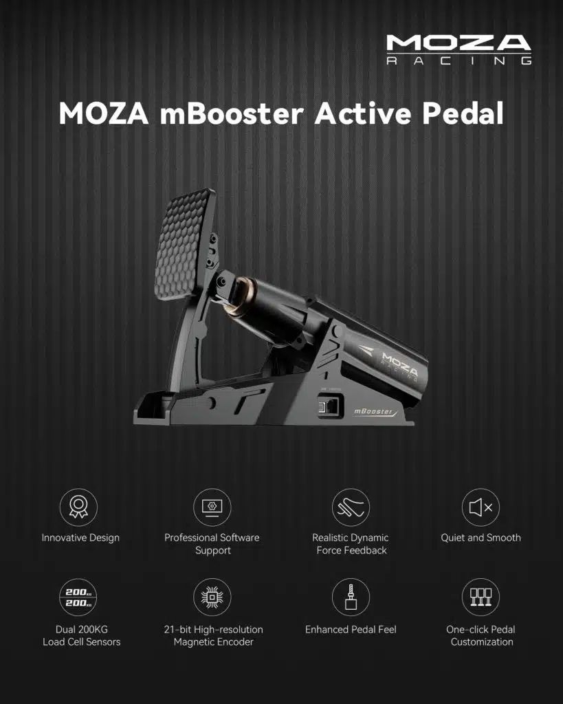MOZA mBooster Active Pedal, Dynamic Force Feedback