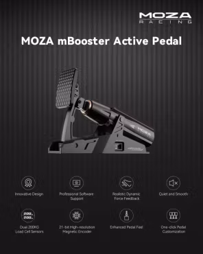 MOZA mBooster Active Pedal, Dynamic Force Feedback