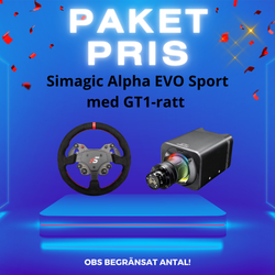 Simagic Paket NYA Alpha EVO Sport med GT1 Rund Alcantara ratt
