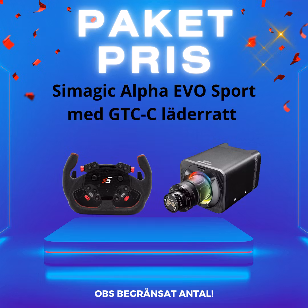 Simagic Paket NYA Alpha EVO Sport med GTC-C läderratt