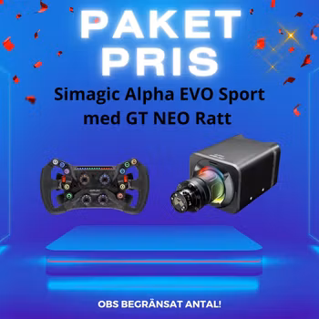 Simagic Alpha EVO Sport rattbas med GT Neo ratt Paketpris!