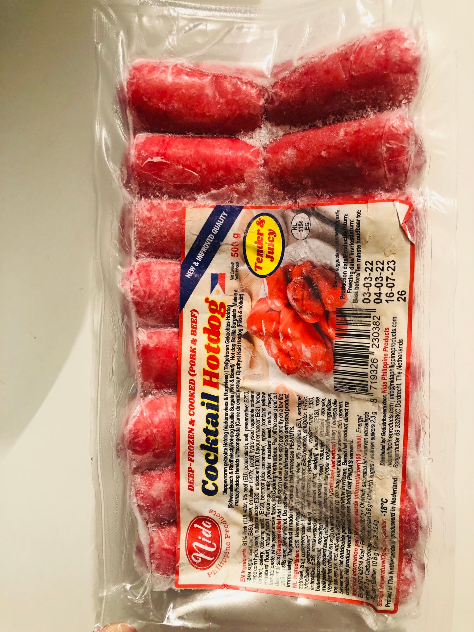 Cocktail hotdog 500g Red color (nida)