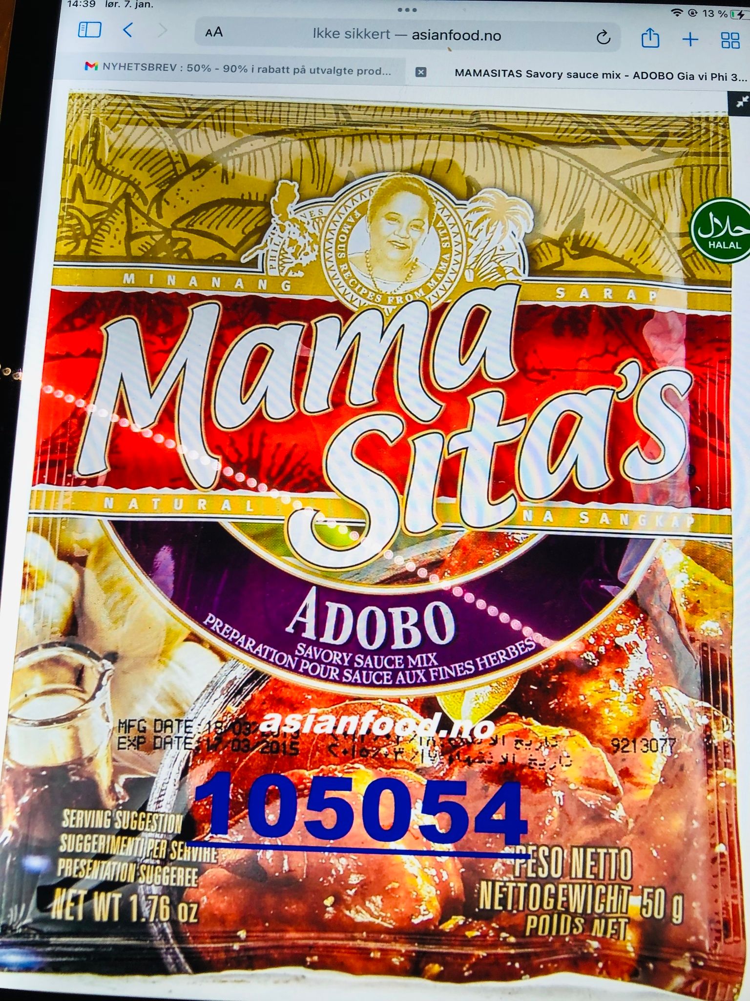 MAMA SITAS ADOBO SAVORY SAUCE MIX 50g