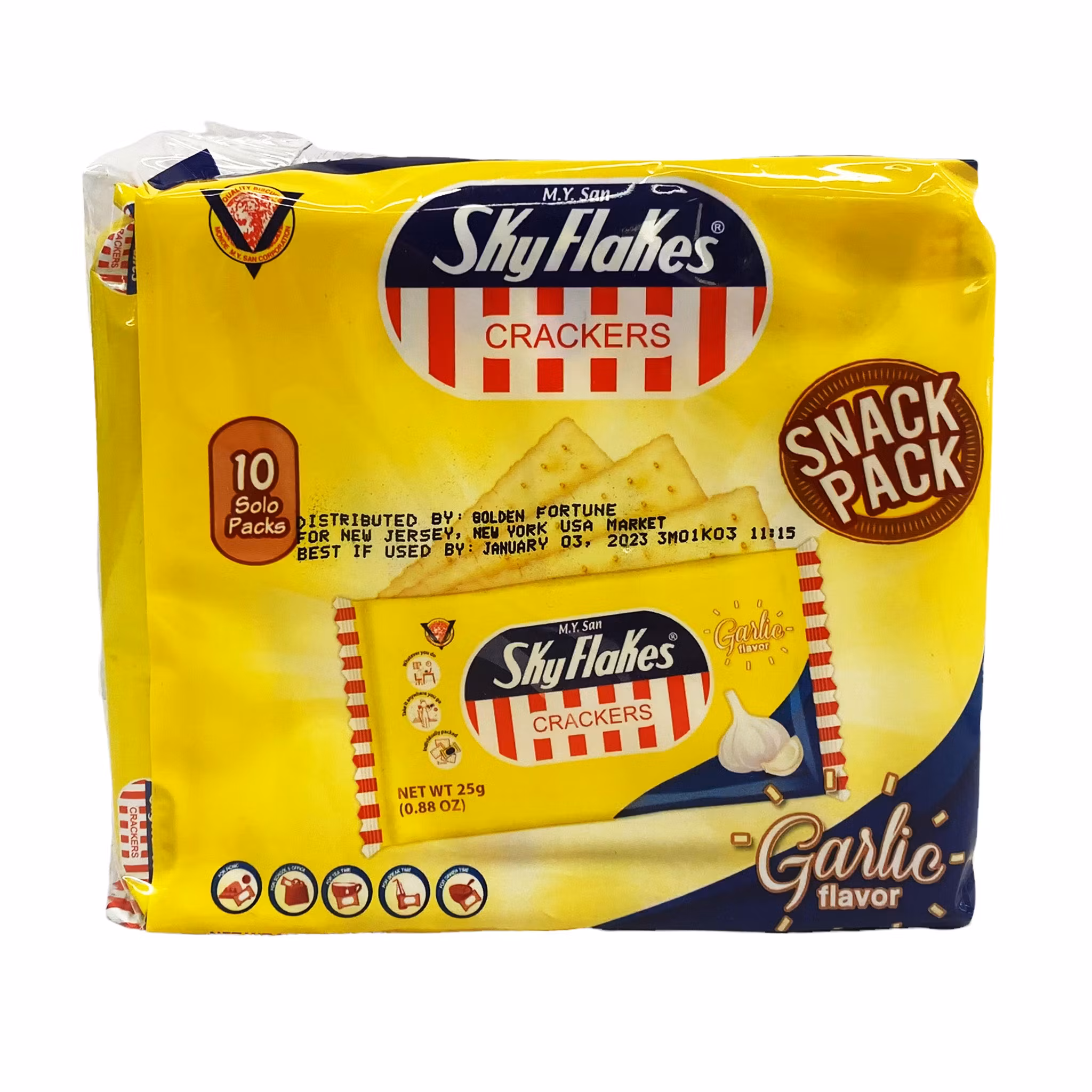 MY San SkyFlakes Crackers - Garlic Flavor 8oz