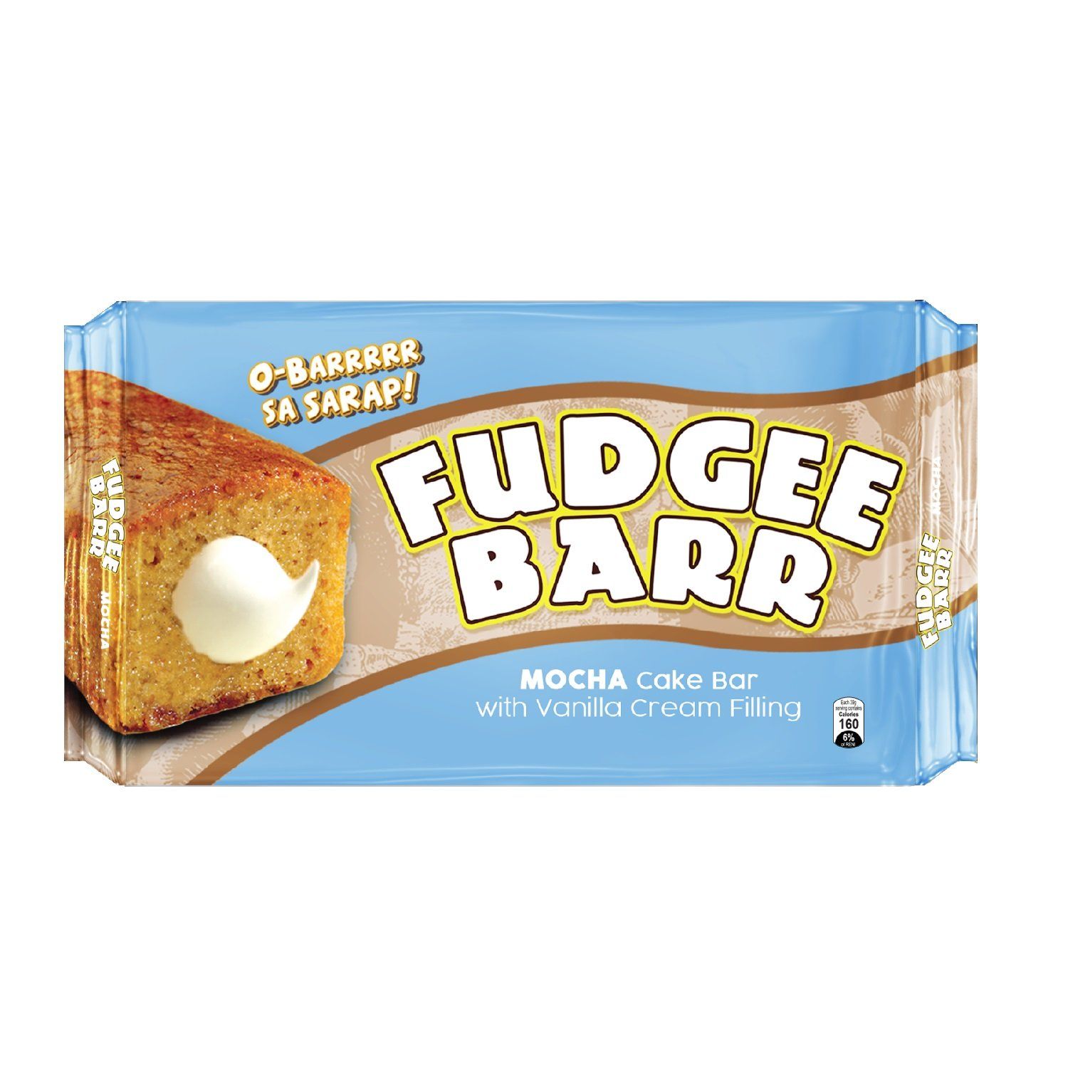Fudgee barr Mocha cake bar with vanilla cream filling  395g 10 stk  ( ikke på lager  )