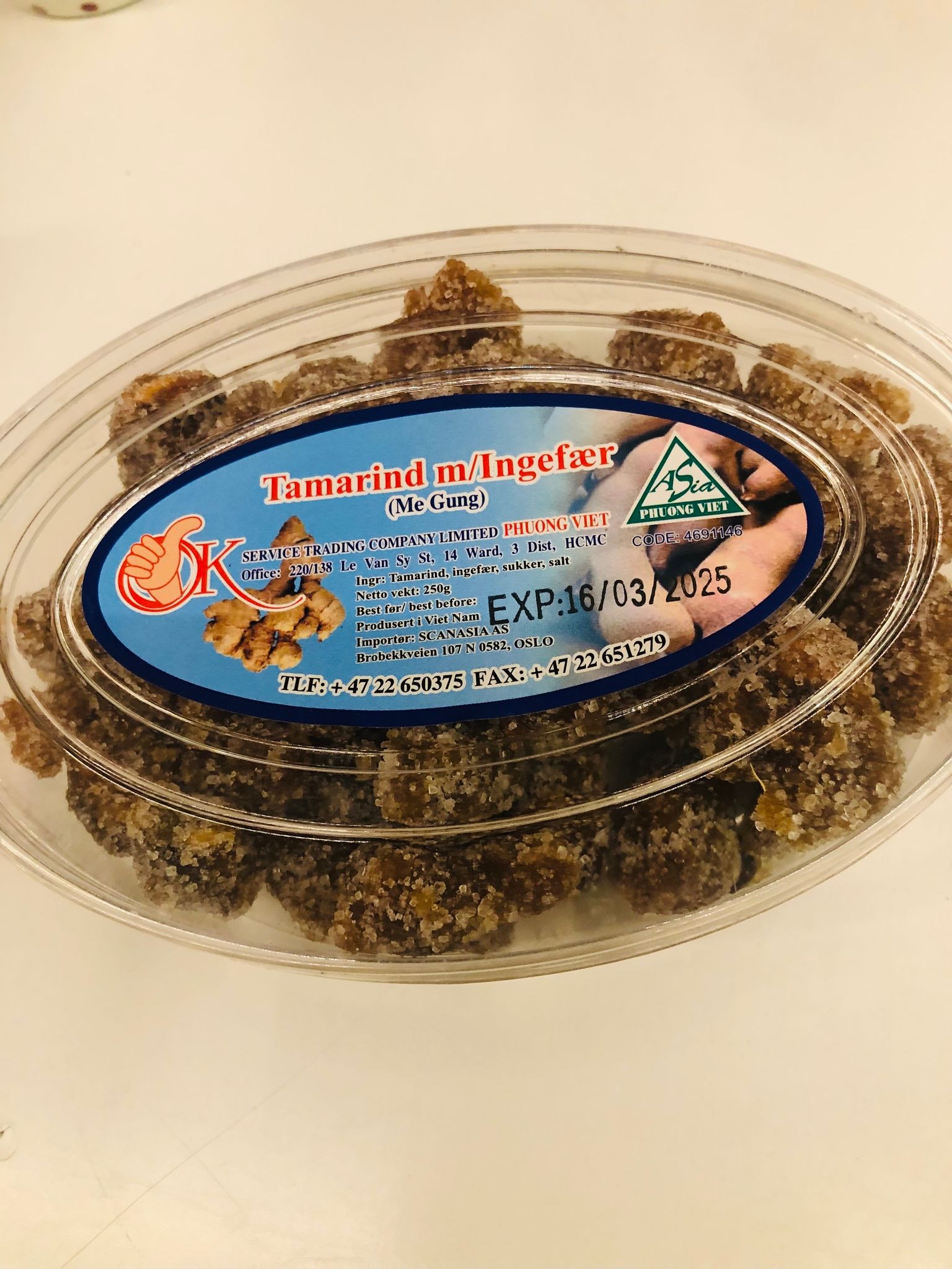 Tamarind m/ Ingefær 250g ( ikke på lager )