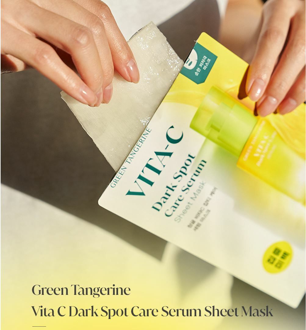 GREEN TANGERINE VITA C DARK SPOT CARE SERUM SHEET MASK