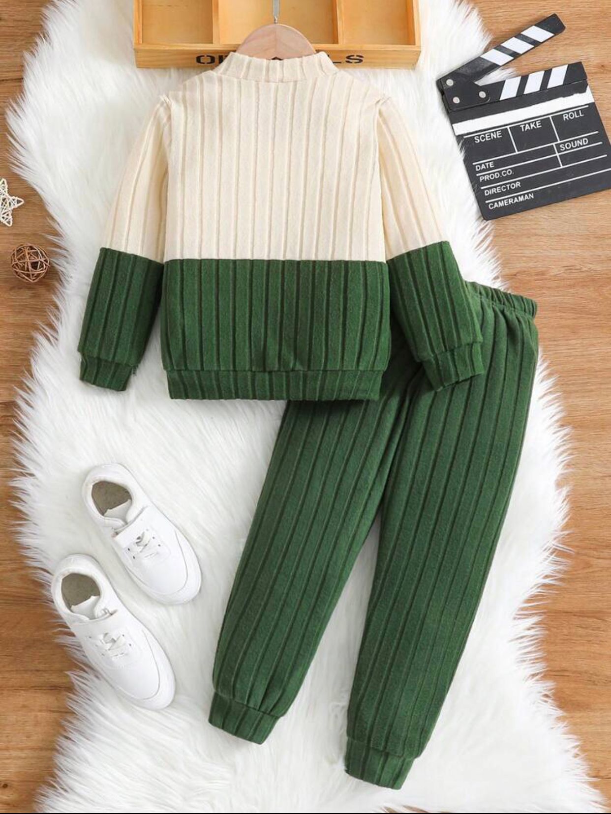 Kids EVRYDAY Young Boy Color Blocking Pit Strip Two-Piece Set, Autumn/Winter 4Y 98-104