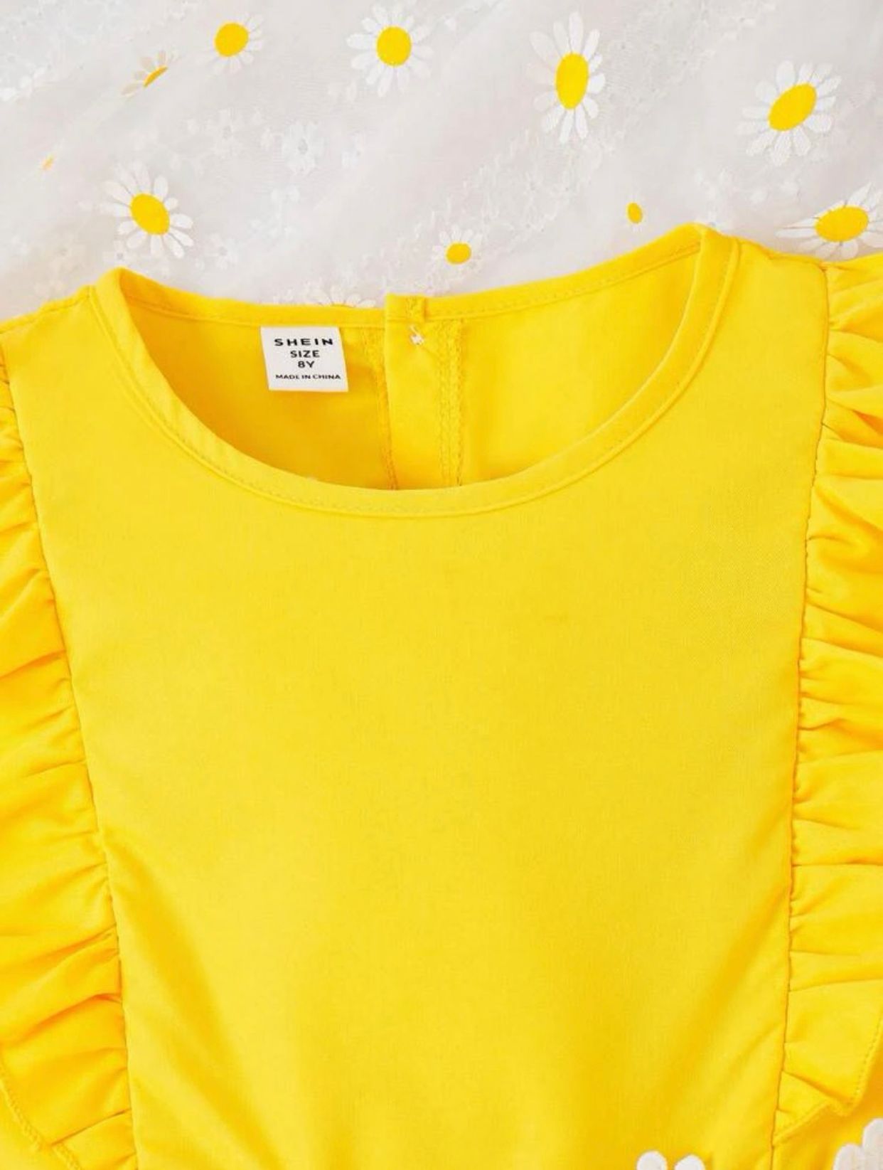 Kids CHARMNG Tween Girl Appliques Ruffle Trim Dress 10Y 134-140