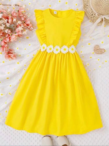 Kids CHARMNG Tween Girl Appliques Ruffle Trim Dress 10Y 134-140