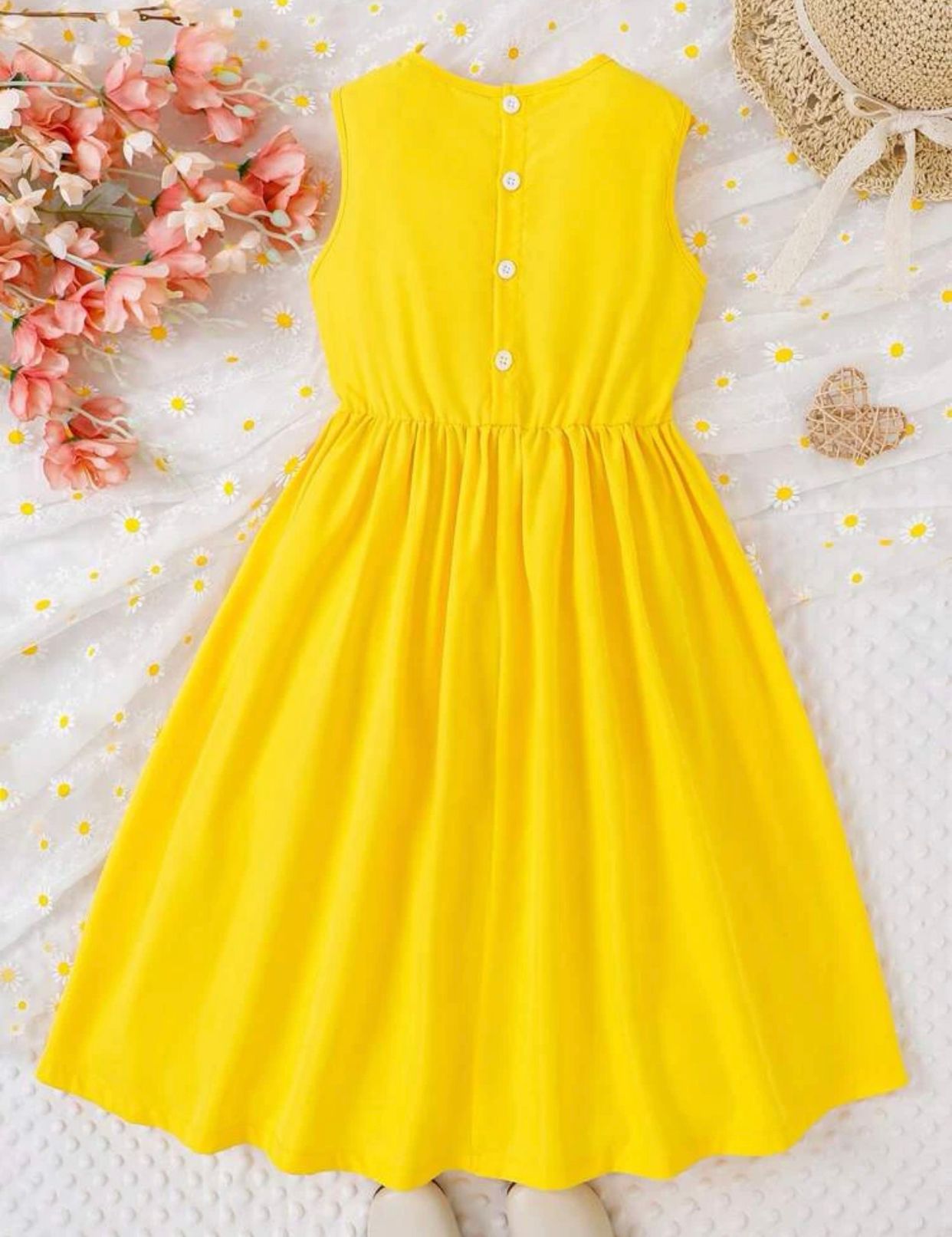 Kids CHARMNG Tween Girl Appliques Ruffle Trim Dress 10Y 134-140