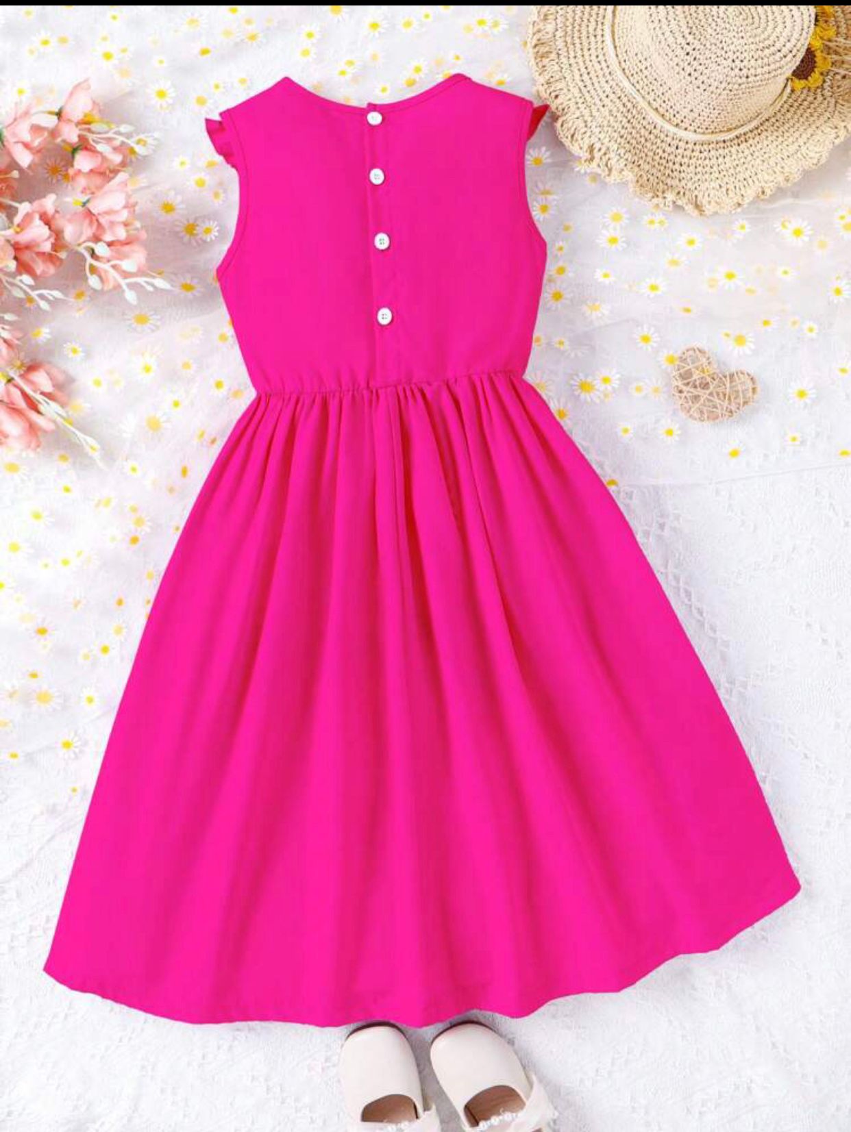 Kids CHARMNG Tween Girl Floral Appliques Ruffle Trim A-Line Dress 10Y 134-140