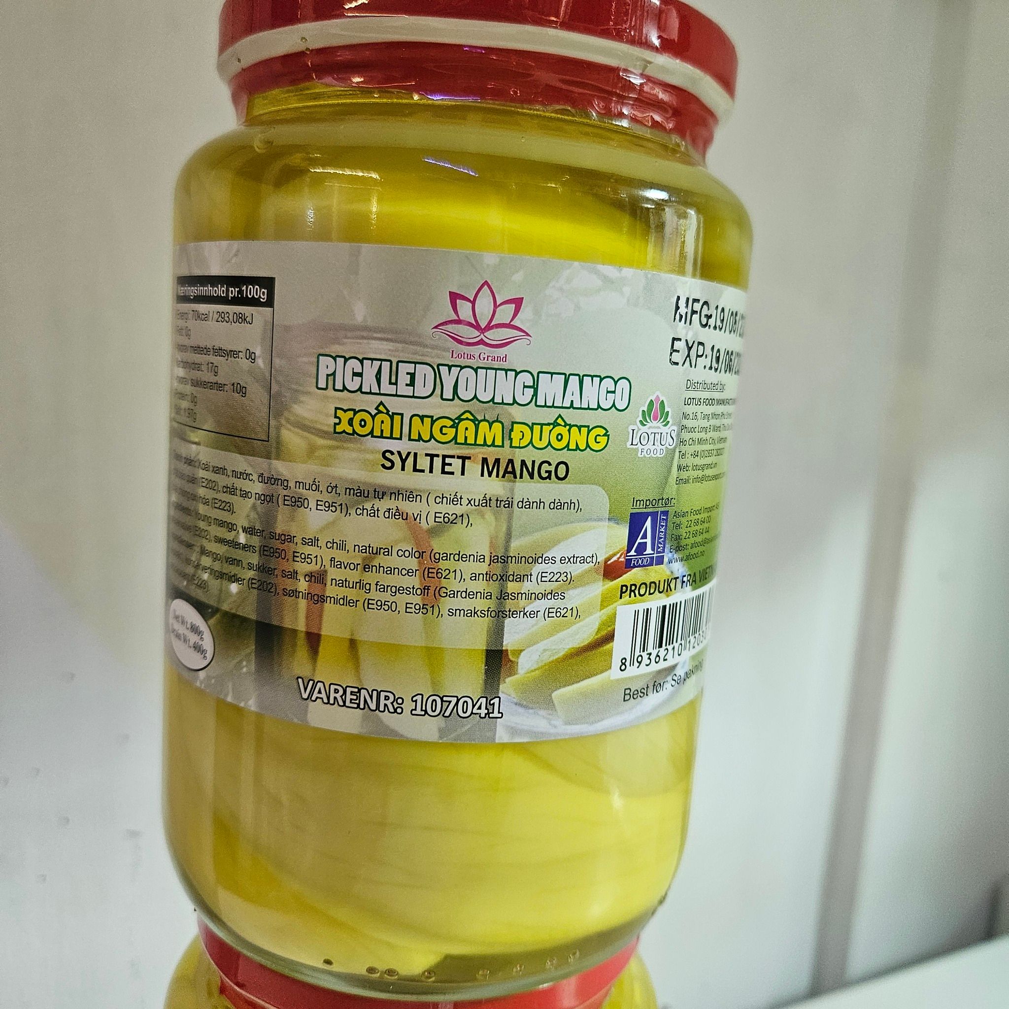 Pickled young mango / Syltet mango  400g