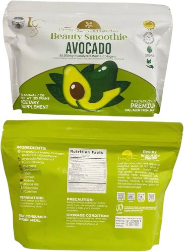 Luxe Slim Avocado Smoothie Kollagendrikk, 10 poser