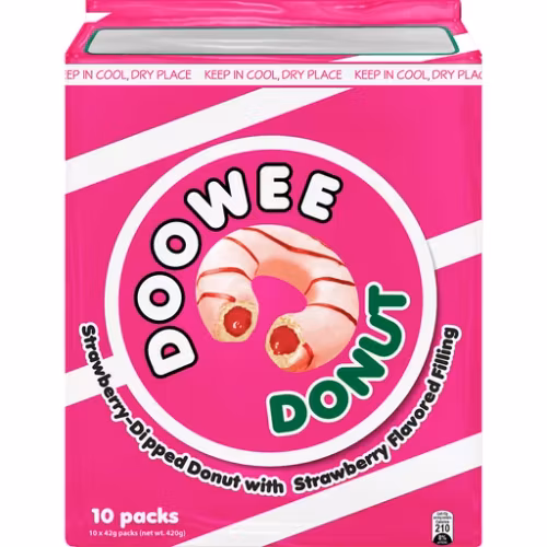 Doowee Donut strawberry flavored  filling 420g 10 stk