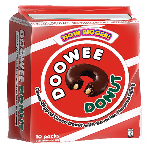 Doowee Donut  Choco dripped  Choco Donut Bavarian flavored filling  10 stk 420g