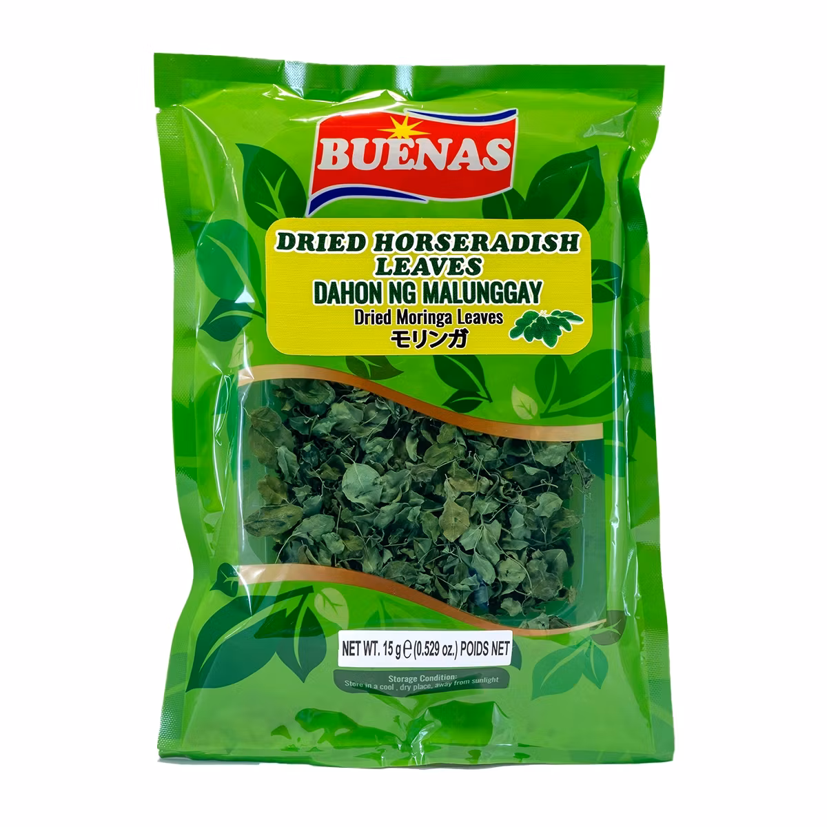 Buenas tørkede pepperrotblader (Dahon ng Malunggay) 15 g