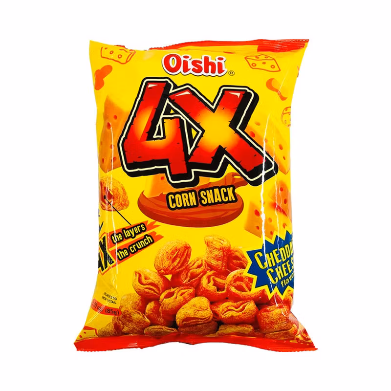 Oishi 4x Maissnacks Cheddarost 85g Oishi