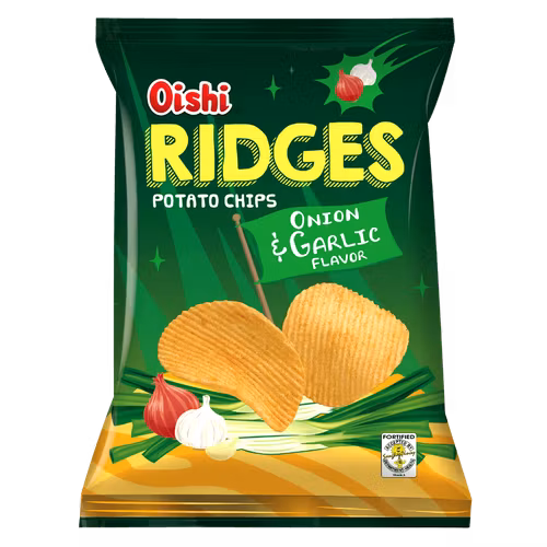 Oishi potato chips onion & Garlic flavor 60g