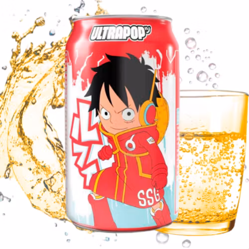 Ultrapop Ed. One Piece lemon and strawberry flavored drink 330ml. ( LUFFY)) )