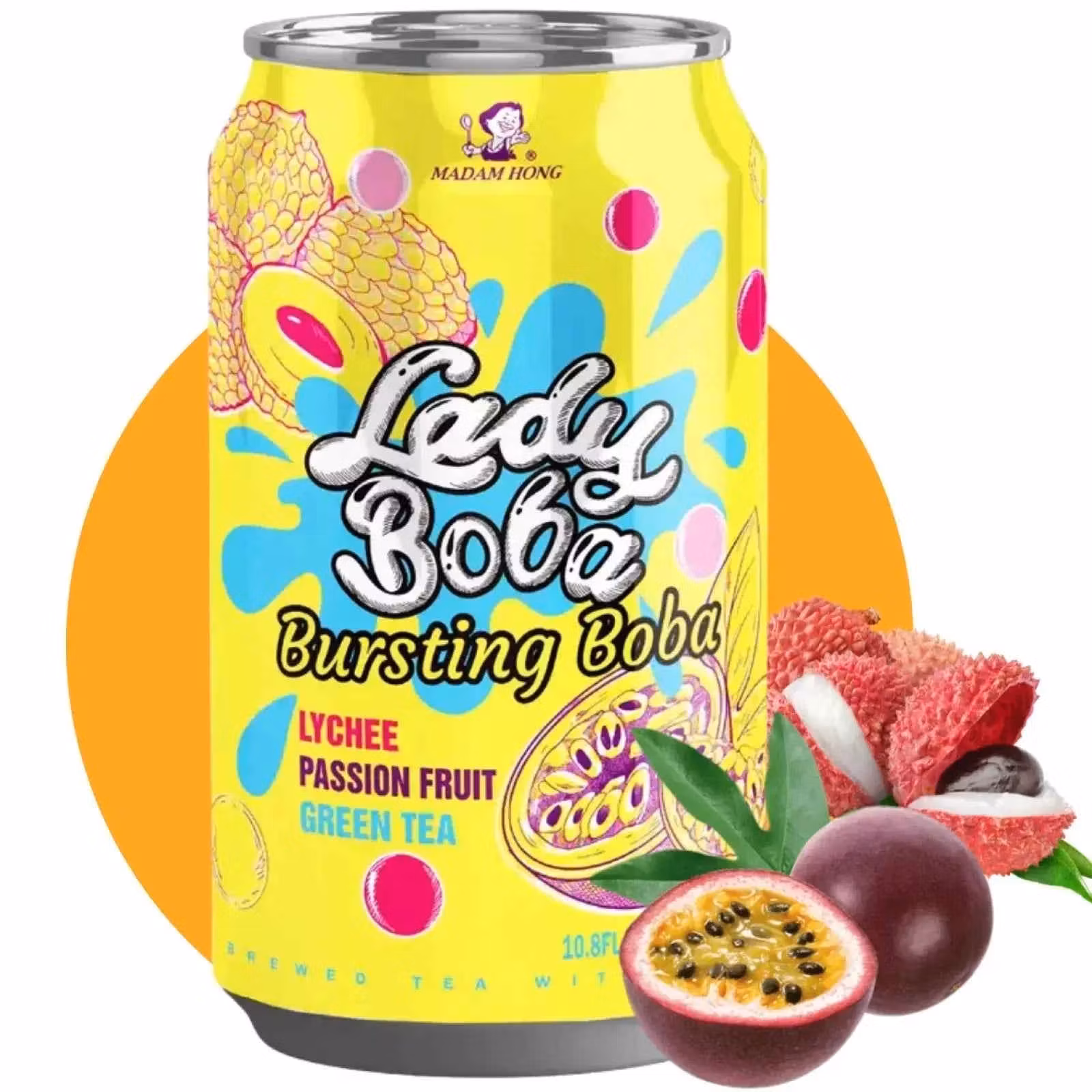 NYHET - MADAM HONG Passionfruit + Lychee Bubble Tea