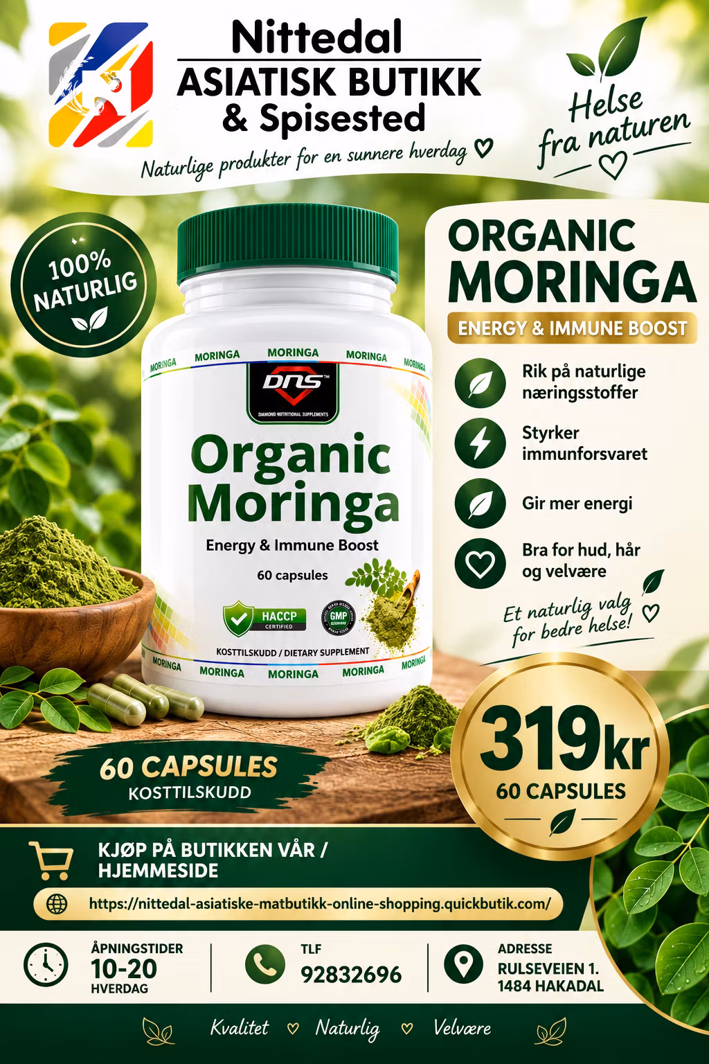 Organic Moringa 60 casules