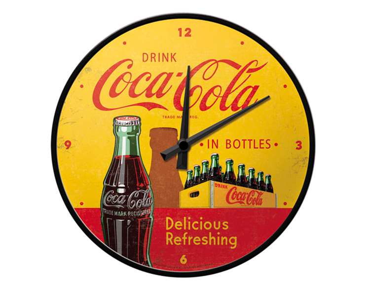Väggklocka - Drink Coca-Cola in bottles