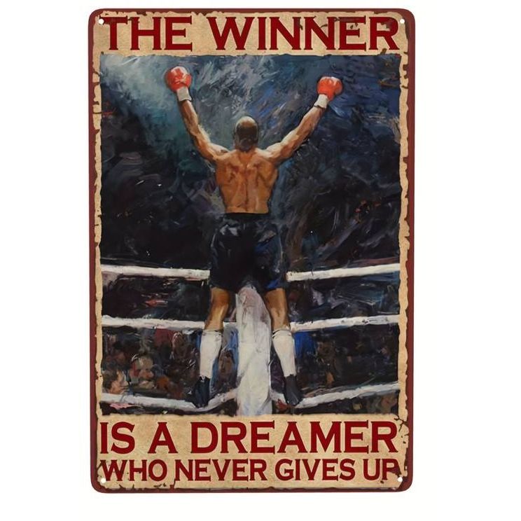Plåtskylt - "The winner is a dreamer..." 20x30cm