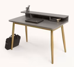 Farsta skrivbord ek/grå - Woodman