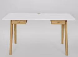 Nice skrivbord ek/vit - Woodman