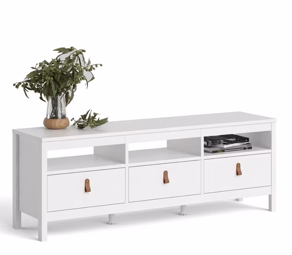 WHITE MADRID Tv-bänk med 3 lådor